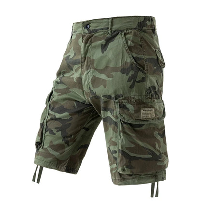 Men's Camo Cargo Shorts Outdoor Multi-Pocket Cotton Casual Shorts Summer Half Pants Breathable Shorts