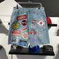 American Retro Denim Shorts Y2K Jeans Harajuku Hip Hop Cartoon Embroidery Retro Baggy Shorts Low Waist Sports Basketball Shorts