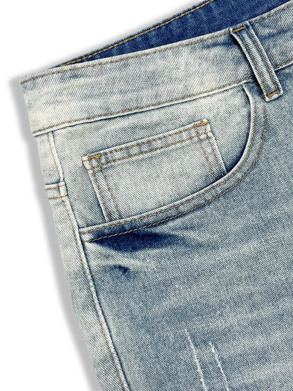 Men's Jeans, Loose Casual, Simple Cut Denim Shorts, Fashion Trendy Denim Straight Pants, Y2K Men's Clothing