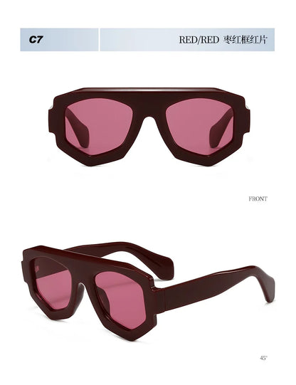 irregular square candy color sunglasses for women new fashion black yellow sun glasses
