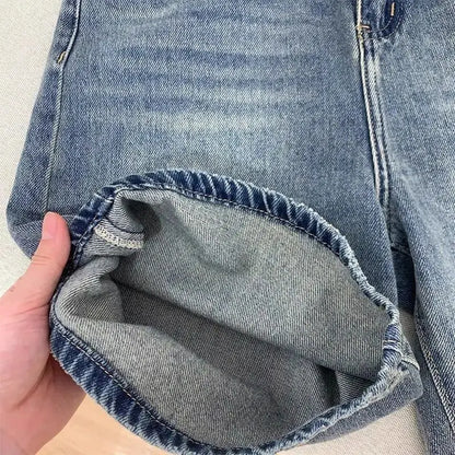 Profashion Women Casual Denim Shorts Short Jeans Knee Length Denim Pant Women High Waist Shorts