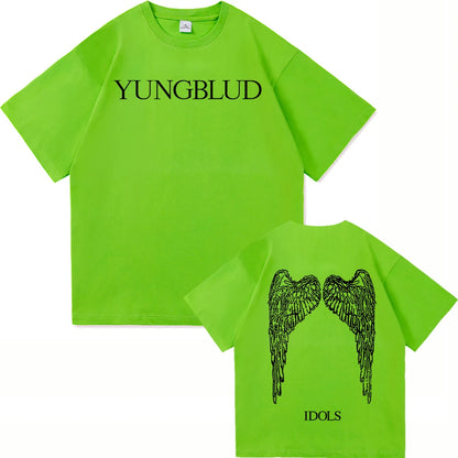 Yungblud Idols World Tour T Shirt New Fashion Men/Women Hip Hop Aesthetic Wings T-shirt High Quality Cool Cotton Tees Shirts
