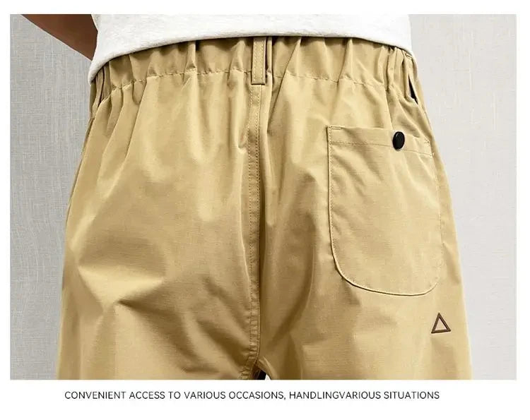 Summer Thin Cargo Pants Men Casual Tapered Trousers with Zipper Pockets Quick Dry Streetwear Pants for Outdoor Daily Wear S-3XL