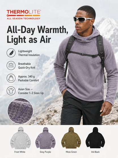 Thermolite® All Season Thermal Hoodie Unisex Lightweight Quick Dry Pullover Sweatshirt Breathable Winter Mid Layer Activewear