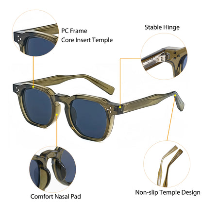 CATERSIDE Fashion Unisex Sunglasses Small Frame Square Personalized Design Sun Glasses