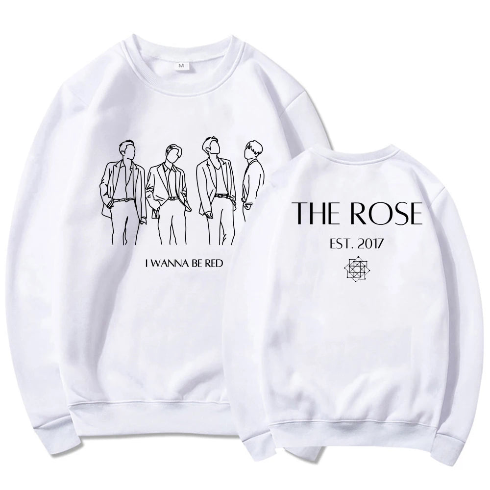 The Rose Kpop Sweatshirt Back To Me Hoodie Korean Group Pullover Women Long Sleeve Sweatshirts Graphic Hoodies Kpop Fans Gift