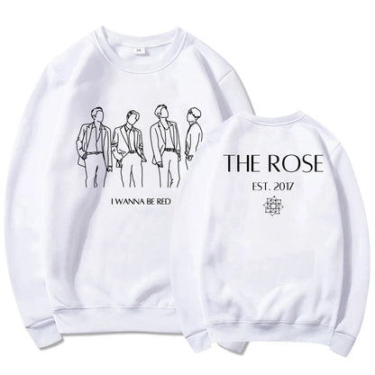 The Rose Kpop Sweatshirt Back To Me Hoodie Korean Group Pullover Women Long Sleeve Sweatshirts Graphic Hoodies Kpop Fans Gift