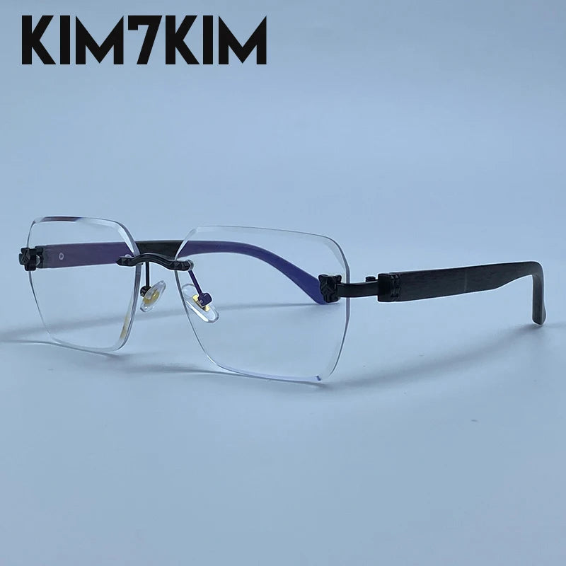 Square Rimless Photochromic Sunglasses Men Vintage Sun Glasses Luxury Designer Shades Male Cut Lenses Frameless Eyewear