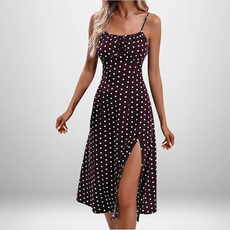Women Elegant Floral Beach Vacation Streetwear Sexy Low Cut Beach Party Slim Slit Dress Chic Bodycon Lady Sleeveless Vestidos
