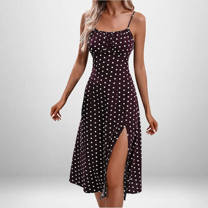 Women Elegant Floral Beach Vacation Streetwear Sexy Low Cut Beach Party Slim Slit Dress Chic Bodycon Lady Sleeveless Vestidos