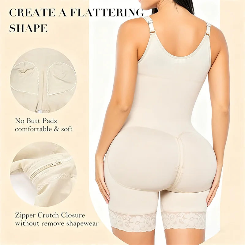 Detachable Straps Full Body Shaper Tummy Slimming Postpartum Stage 3 Girdle Push Up Butt Lifter Shapewear