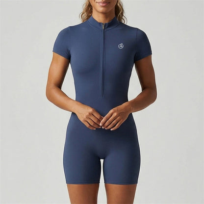Women New Bum Zipper Workout Rompers Sports Overalls Women Gym Clothing Running Fitness Suits Gym Tracksuit Short Jumpsuits
