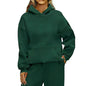 Casual Sports hoodie Sweatshirt Solid-color long-sleeve Women's Fashion Loose hoodie Women's tops pullover