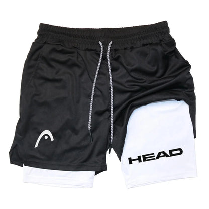 Anime Berserk Head Running Shorts Fitness Gym Training 2 in 1 Sports Quick Dry Workout Jogging Double Deck Summer