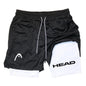 Anime Berserk Head Running Shorts Fitness Gym Training 2 in 1 Sports Quick Dry Workout Jogging Double Deck Summer