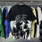 Unisex Couple Street Style Angel Print Summer Top Round Neck Short Sleeve T-Shirt