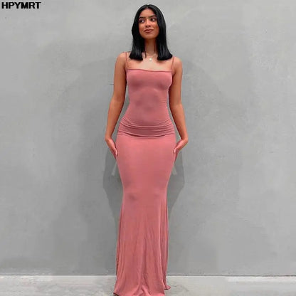 Strap Backless Long Maxi Dresses Party Club Vacation Outfits Women Sexy Casual Summer Slim Dresses Female