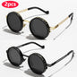 Polarized ND9 Adjustable Dimming Sun Glasses Men Women Round Sunglasses Retro Punk Men's Fishing Eyeglasses Outdoor Shades UV400