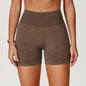 High Waist Yoga Shorts Women Sand Washed Yoga Shorts Workout Shorts Fitness Yoga Lift Butt Fitness Yoga Gym Running Short Pants