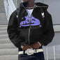 Zip Up Hoodies Cardigan Hooded Warmth Sweatshirt Aesthetics Letter Print Trend Casual Hip Hop Y2k New Sweatshirts Men's Clothing