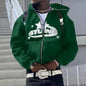 Zip Up Hoodies Cardigan Hooded Warmth Sweatshirt Aesthetics Letter Print Trend Casual Hip Hop Y2k New Sweatshirts Men's Clothing