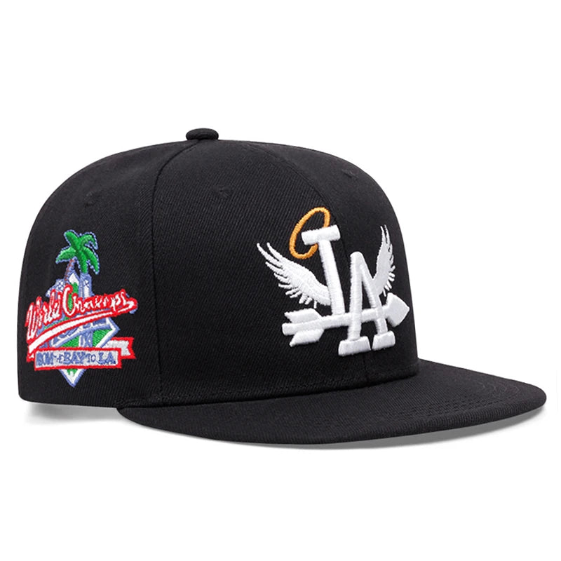 Baseball Hat LA Wings Embroidered Hip Hop Hat Outdoor Daily Leisure Sunshade Hat Male Female Flat Edge Mesh Hat