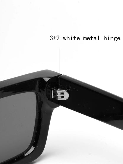 Ruiao fashion black small rectangular thick frame sunglasses for men and women rectangular summer wear shades