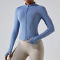 Zipper Long Sleeve Sports Jacket Women Fitness Yoga Shirt Gym Top Activewear Running Coats Push Up Workout Clothes Woman Jacket