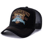 Bear Eating Fish Streetwear Hat Truck Hat Outdoor Skateboarding Hat Sunshade Baseball Hat Breathable Mesh Hat