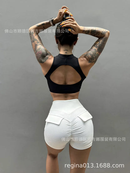 Wolf Head Fitness Yoga Bra Underwear Women's Sports Running Shock-proof Quick-drying Vest Sexy Backless