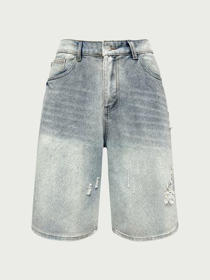 Men's Jeans, Loose Casual, Simple Cut Denim Shorts, Fashion Trendy Denim Straight Pants, Y2K Men's Clothing