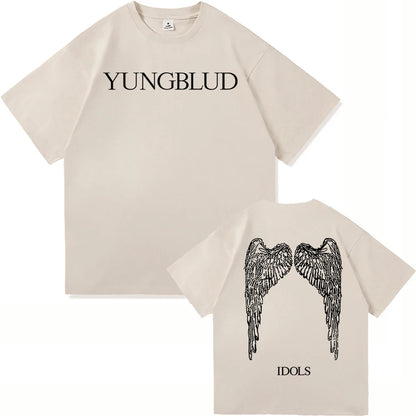 Yungblud Idols World Tour T Shirt New Fashion Men/Women Hip Hop Aesthetic Wings T-shirt High Quality Cool Cotton Tees Shirts