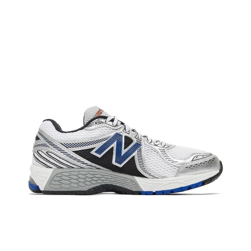 New Balance 860 v2 Unisex Lightweight Fit Anti-slip Wear-resistant Low-top Casual Running Shoes, Blue and White ML860XB