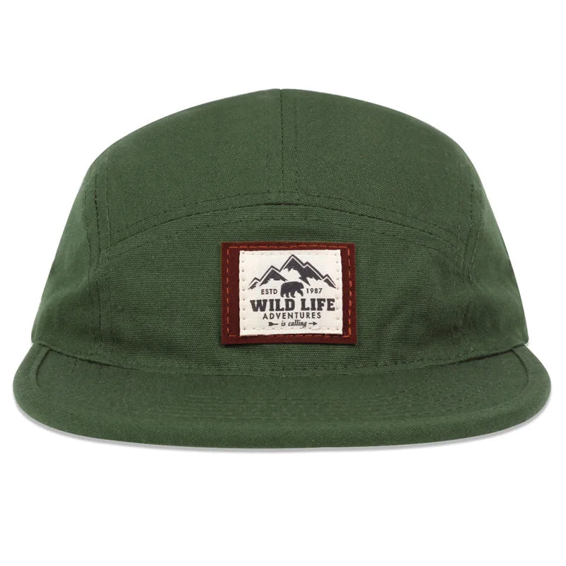 WILD LIFE Cotton 5 Panel Baseball Cap Snapback Caps Bone Gorras Hombre Originales Hip Hop Hats For Men Women Adjustable