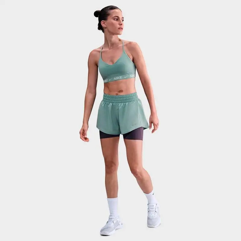 Nike Women's Dri-FIT Mid-Rise 3-Inch Sportswear Sweatpants with Brief-Lined Gym Shorts Breathable Running Trousers