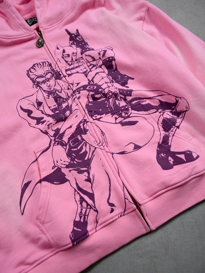 Jojo Bizarre Adventure Silver Chariot Zip Up Hoodies Women Y2k Oversized Hoodie Hip Hop Couples Harajuku Street Men Sweatshirt