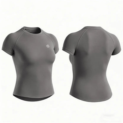 Women Bum Shaping Tee Seamless Short Sleeve Tops Gym Workout Running T-Shirts Fitness Activewear Athletic Shirts