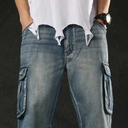 Men‘s New Mens Plus Size Loose Baggy Denim Shorts Fashion Streetwear Hip Hop Skateboard Cargo Jeans Short for Male Men