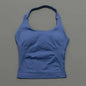 Histello Longline Strappy Top Women Sports Tank Halter Seamless Ruched Backless Gym Activewear Workout Yoga Fitness Tops