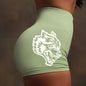 Wolf head three-piece pants high-elastic seamless yoga pants women's high-waisted sports fitness hip-up shorts