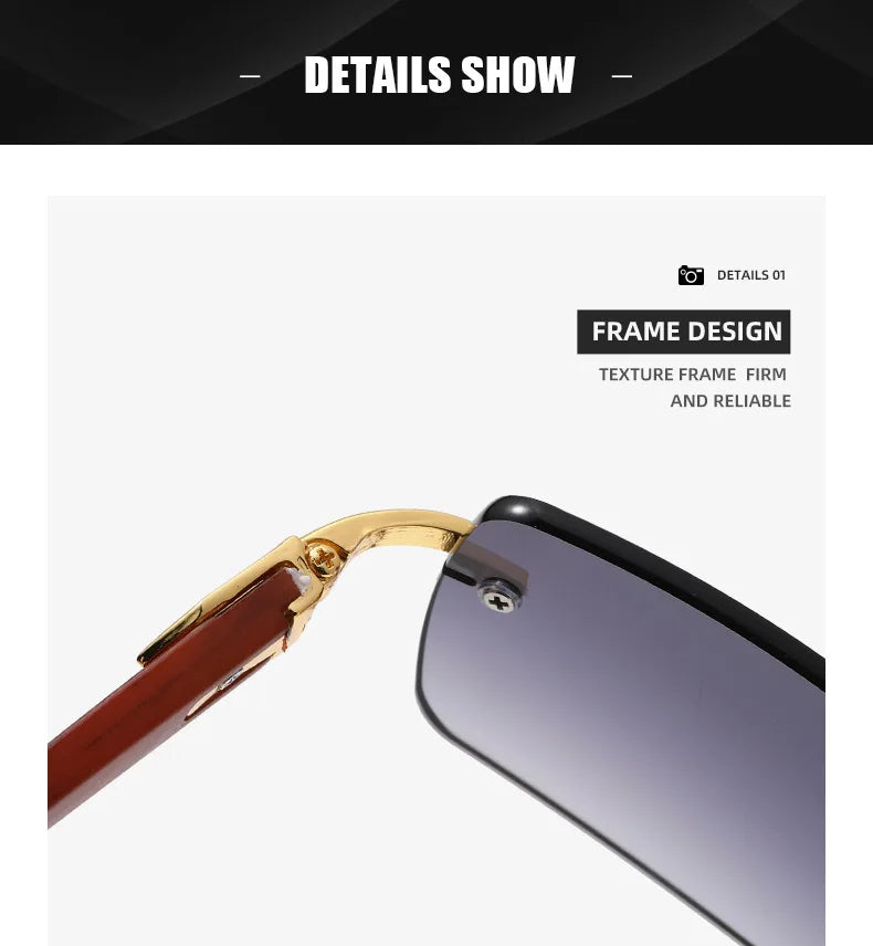 Frameless Fashion Sunglasses for Unisex Vacation Casual Driving Sun Shades Classic Outdoor Vacation Riding Sun Glasses