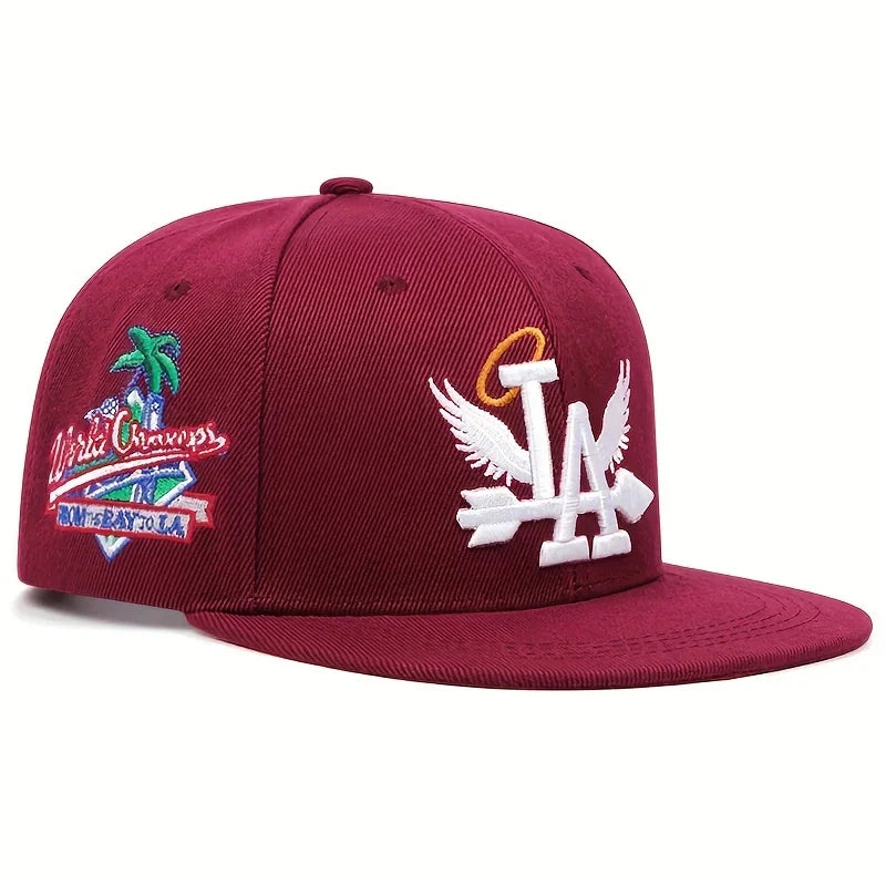 1/2/3/4PCS Fashion Unisex LA Embroidery Baseball Caps Los Angeles Snapback Hat Angel Wings Hip Hop Caps Outdoor Adjustable Hats