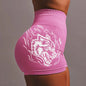 Wolf head three-piece pants high-elastic seamless high-waisted shorts