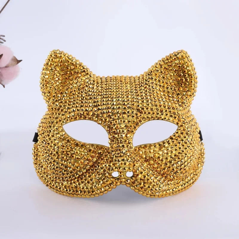 New Rhinestone Masquerade Mask Halloween Party Fashion Shiny Bling Mask Women Men Unisex Cosplay Prop Stage Performance Adult