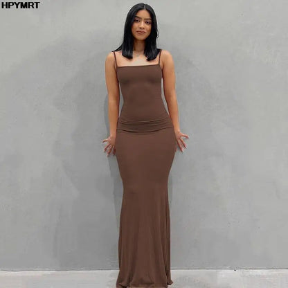 Strap Backless Long Maxi Dresses Party Club Vacation Outfits Women Sexy Casual Summer Slim Dresses Female