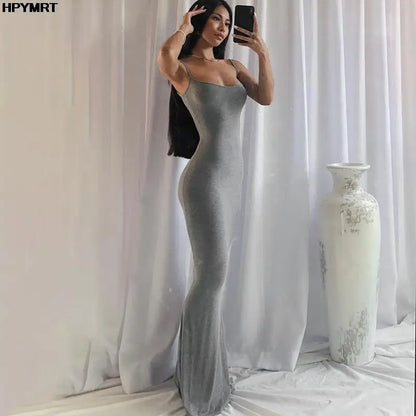 Strap Backless Long Maxi Dresses Party Club Vacation Outfits Women Sexy Casual Summer Slim Dresses Female