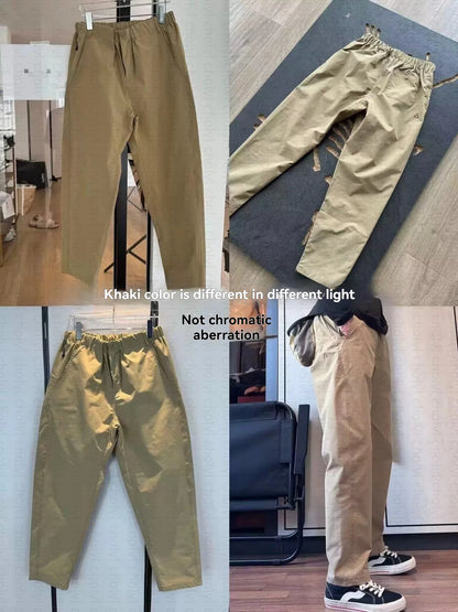 Summer Thin Cargo Pants Men Casual Tapered Trousers with Zipper Pockets Quick Dry Streetwear Pants for Outdoor Daily Wear S-3XL