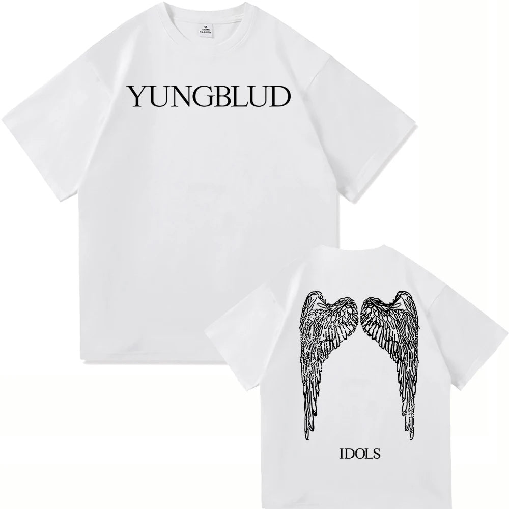 Yungblud Idols World Tour T Shirt New Fashion Men/Women Hip Hop Aesthetic Wings T-shirt High Quality Cool Cotton Tees Shirts