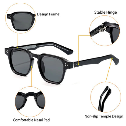 HBK New Fashion Sunglasses Men Vintage Square Gradient Sun Glasses Outdoor Sports Party Vacation Travel Driving Eyeglasses