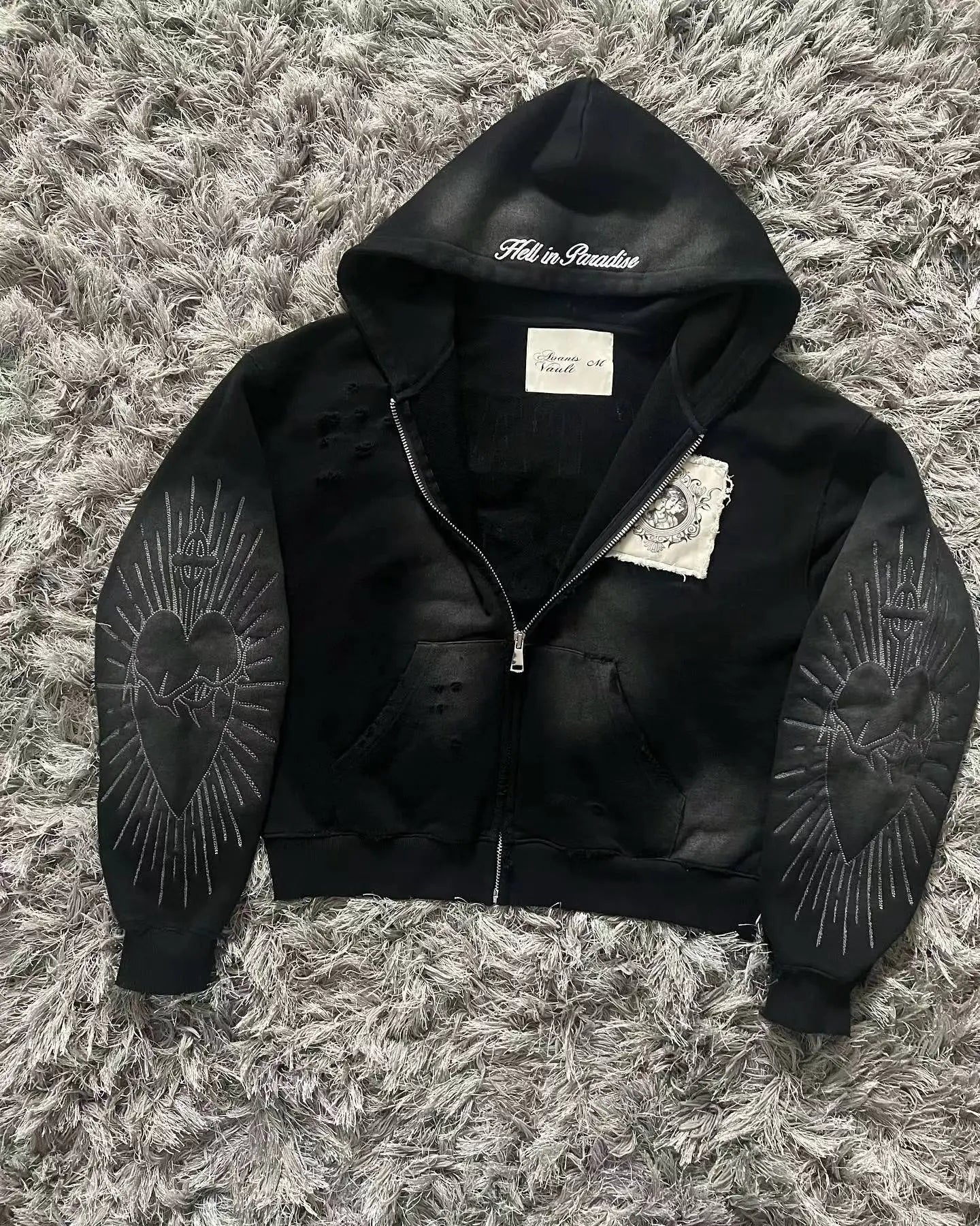American Vintage Oversized Skull Graphic Zipper Hoodie Men Y2K Harajuku Hip Hop Gothic Couple Casual Joker Sweatshirt Coats